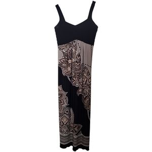 Carole Little Black and Cream Patterned Maxi Dress